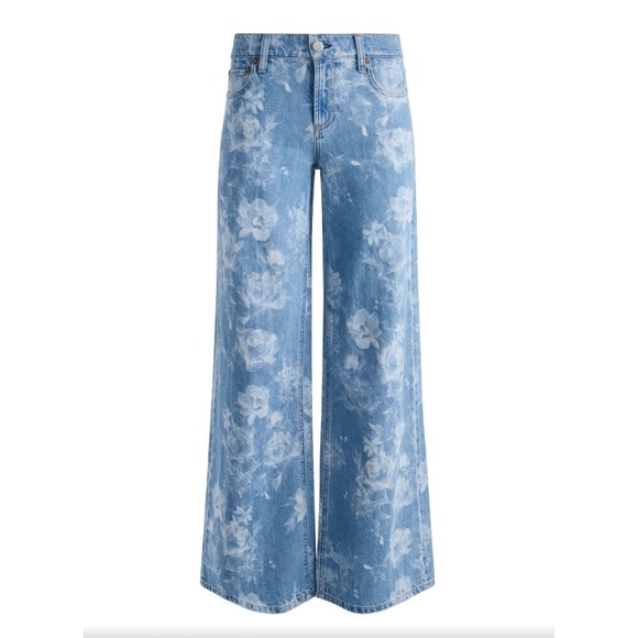 Alice + Olivia Denim - Alice + Olivia Trish Low Rise Baggy Jeans | Floral Rose Print | Denim | Size 26